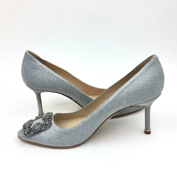 MANOLO BLAHNIK Hangisi Jeweled Pointed Toe Pump - Picture 5 of 13